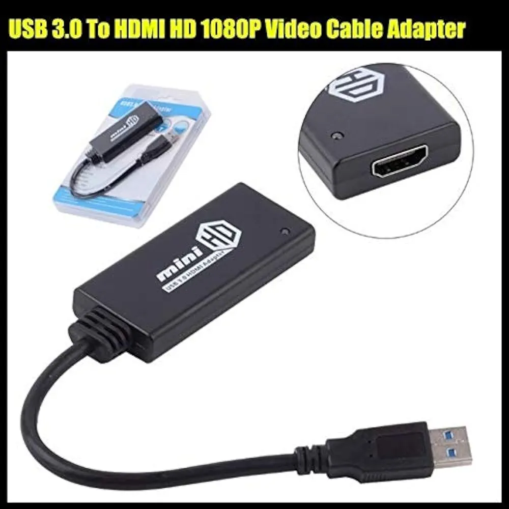 MICROWARE Mini HD USB 3.0/ USB 2.0 to HDMI Adapter USB HDMI Connector External Graphics Audio Card