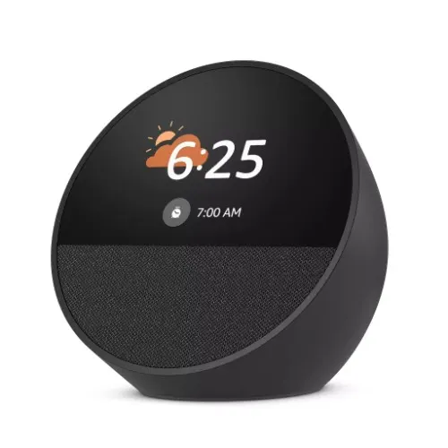Amazon Echo Spot -smart Alarm Clock With Vibrant Sound + Alexa- Black