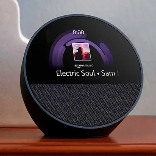 Amazon Echo Spot -smart Alarm Clock With Vibrant Sound + Alexa- Black