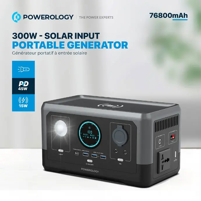 300W - Solar Input Portable Generator