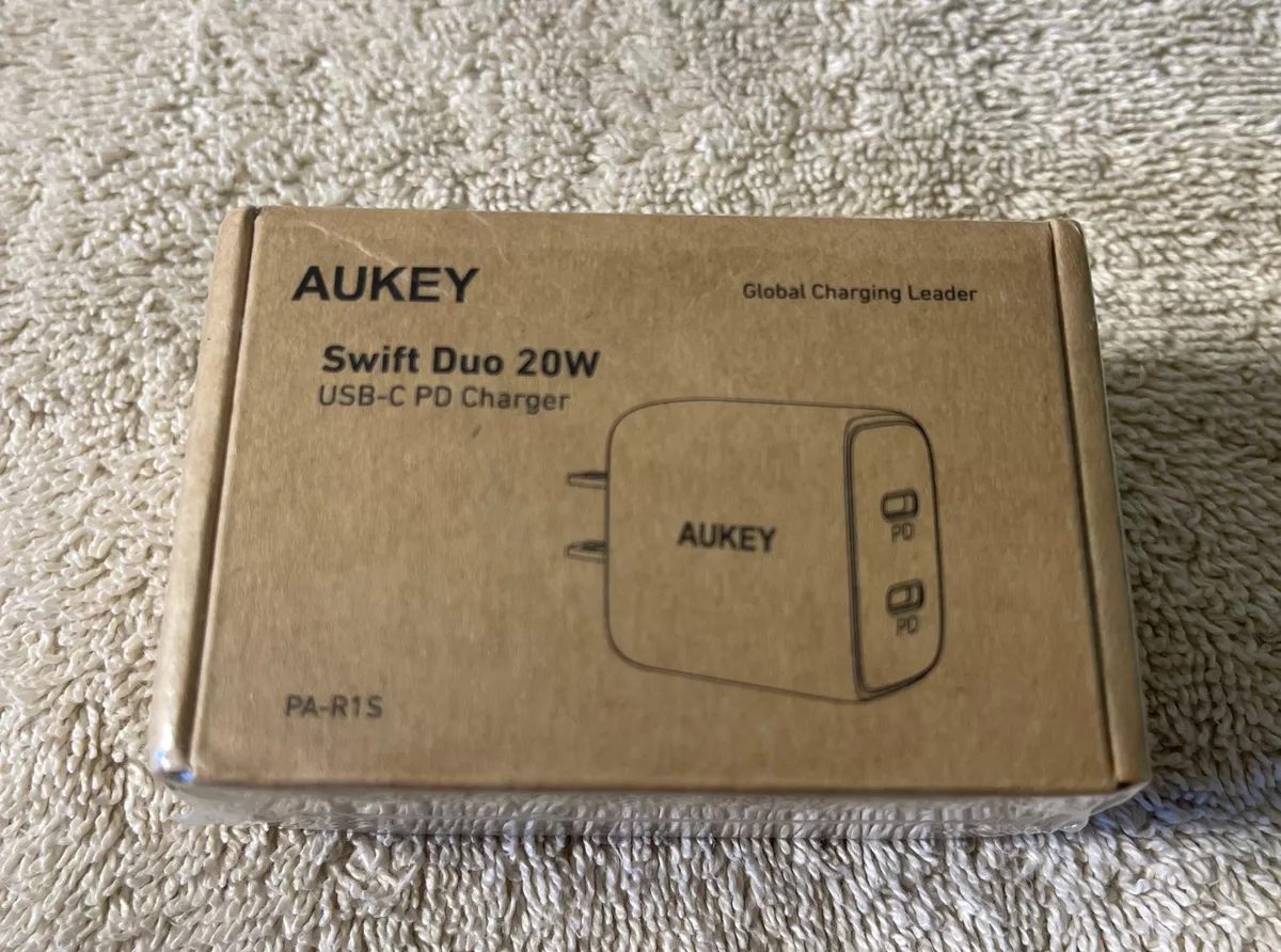 AUKEY SWIFT Duo 20W USB-C PD CHARGER IPHONE FAST CHARGER PA-R1S WHITE
