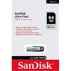 Sandisk Ultra Flair USB 3.0 Flash Drive - 64GB