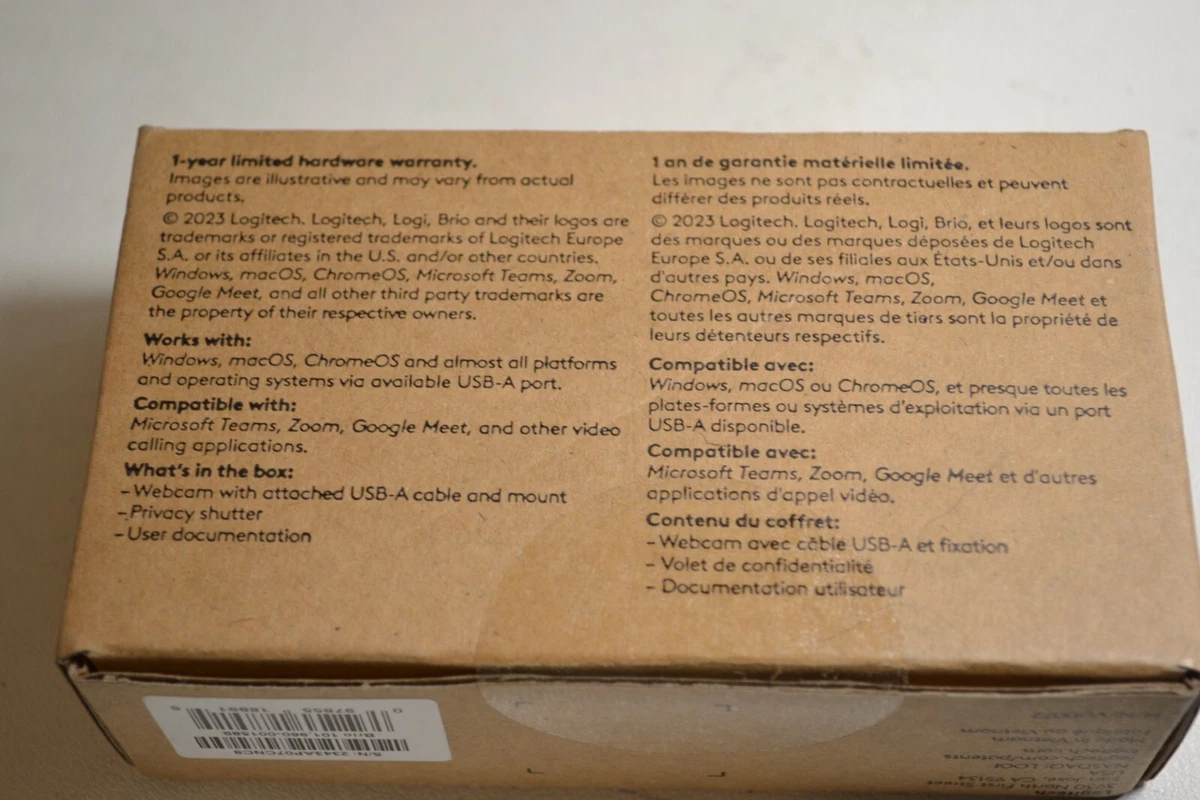 Logitech full HD 1080p webcam VU0072 Brio 101 960-001589
