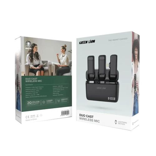 GREEN LION Powerful Wireless Lavalier Microphones Duo Cast Wireless Mic