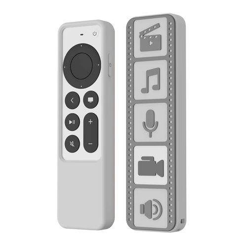 Remote Protective Shockproof Case For Apple TV 4K 2021 (Gray White)