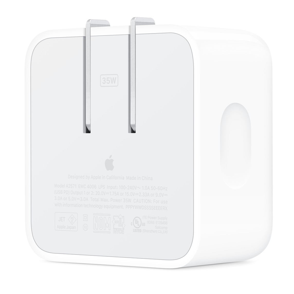 Apple 35W Dual USB-C Port Compact Power Adapter. 