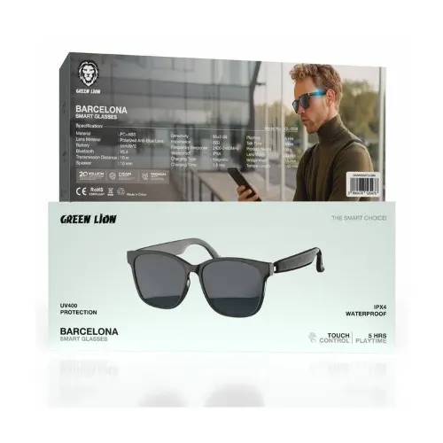 Green Lion Barcelona Smart Glasses - Black