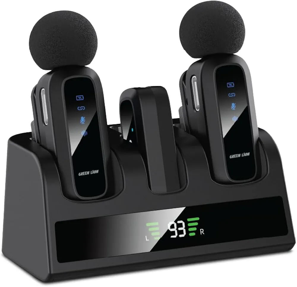 Green Lion GM-89X 2 in 1 Wireless Microphone, Type-C & Lightning Head Connector, Noise Cancellation