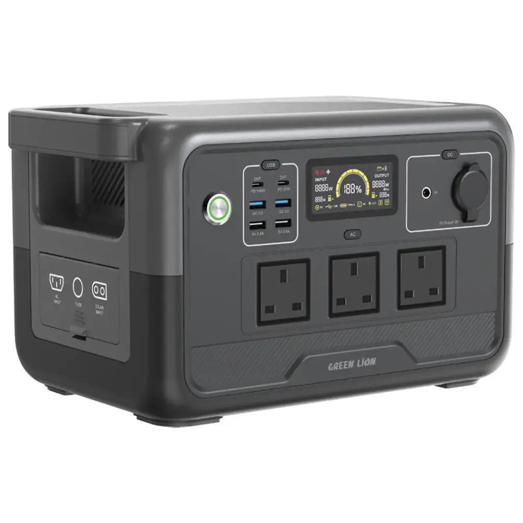 Green Lion PGX800 Power Station with 768Wh & 30000mAh LiFe PO4 Battery - Blac
