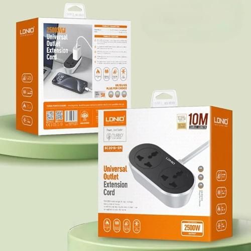 Ldnio 2 AC Outlet Universal Extension Power Socket SC2018 - 10meter