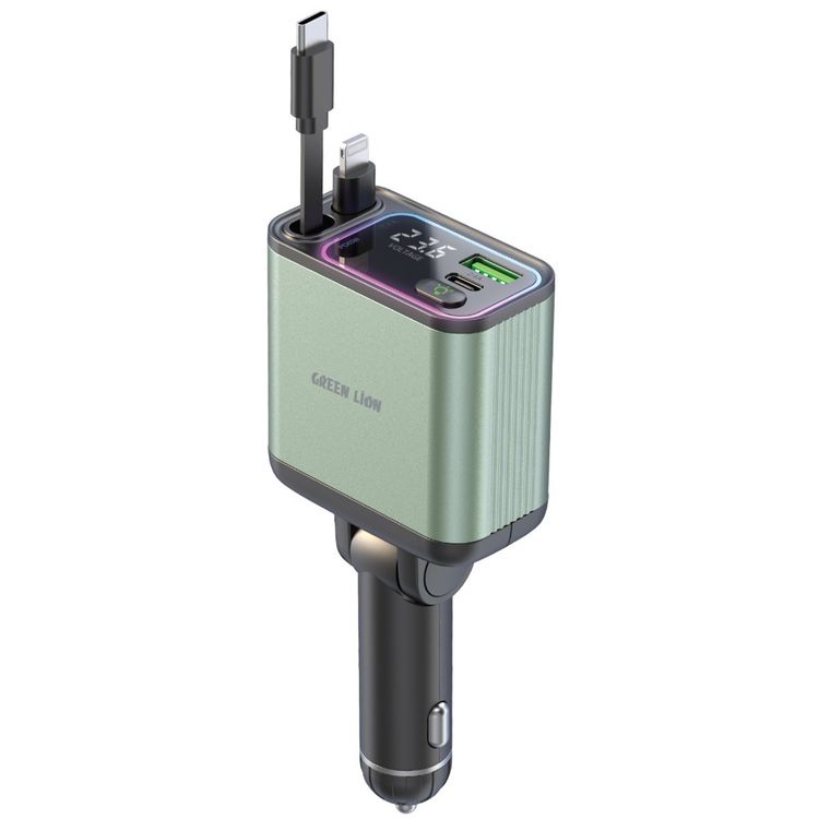 Green Lion Retractable 90W Car Charger. 