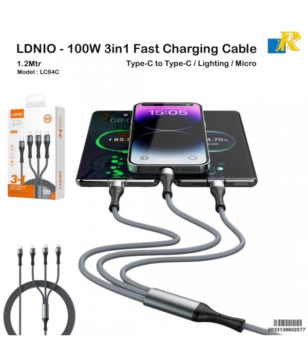 Ldnio 3 in 1 data cable