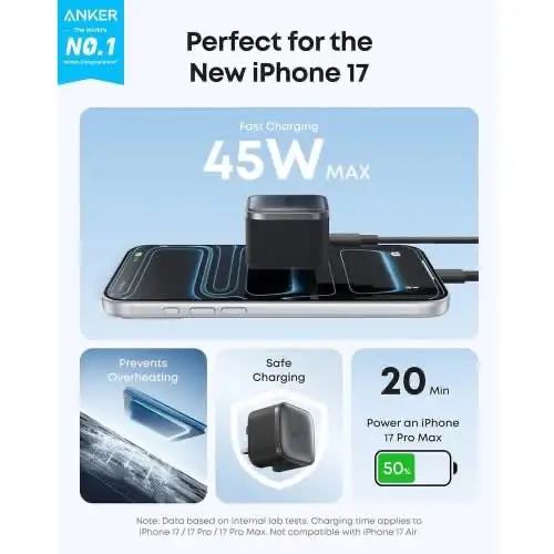Anker Nano Charger 45w With Usb-c Cable